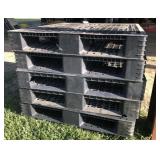 5 plastic pallets 47" x 40" x 6"H