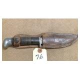 Hunting knife in Boy Scout leather sheath