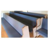 3) 14 ft cushioned pews w/ book holders