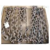 5/16 chain: 1) 8 ft w hook & 1) 10 ft wo hook