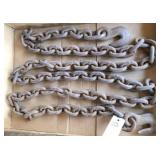 12 ft of 1/2" chain w 2 hooks