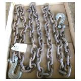 11 ft of 3/8" chain w 2 hooks