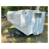 Old cab over camper on trailer 96Lx74Wx64H