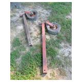 2 wheels & mounting frame for bush hog