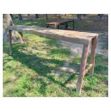 table: top 102 x 15 x 3.5" , 3/8 thick, 38" tall