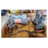 2 jacks, 12v air comp, oil filter wrench