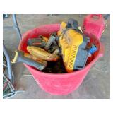 tub of cordless tools & chargers