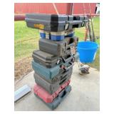10 empty plastic tool cases