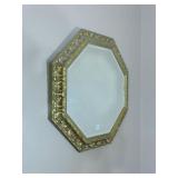 Octagonal framed beveled mirror