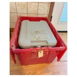 2 empty plastic totes