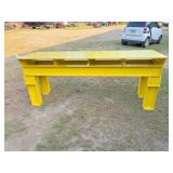 metal table 84"x25"x33" H legs are 4x6 I-beam &