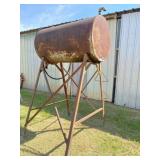 Fuel tank on stand 67"L x 37" diameter