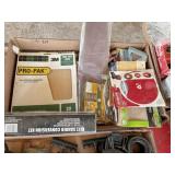 box of sanding discs & paper