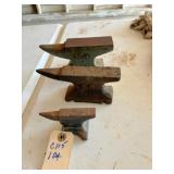 3) small anvils