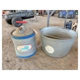 Kerosene can & galvanized bucket