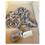 10 ft 5/16 chain w/ 2) 3/8 hooks