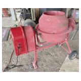 electric concrete mixer, works, needs shorter belt