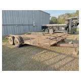 16 ft flat bed 83" inside fenders, fits 2" ball,