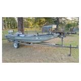 16 ft Grumman aluminum boat  w/30 HP Johnson