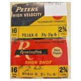 50 rnds 16 ga - Peters & Remington 2&3/4  6 shot