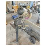 Oregon chain saw sharpener on pedestal