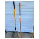 pitchfork & spade shovel