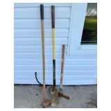 hoe, pic & trench shovel