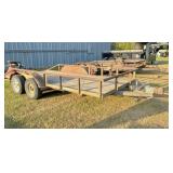 16 ft flat bed trailer 83" inside , w 4 new tires