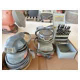 2) palm sanders & drill bit set