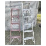 1) 6 ft & 1) 5 ft aluminum ladders