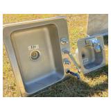 2 stainless sinks: 22 x 24 x 6 & 15 x 15 x 6