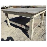 wood table w/plexiglass top 4