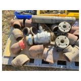 metal plumbing 3" & valves, misc