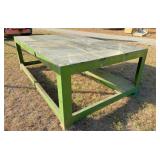 metal table w/ 1/8" stainless top & 4x4 legs