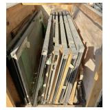 8) HD glass doors 83x36 w aluminum frames