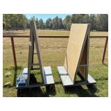 2) A-frame peg boards 38"W x 67" H on wheels