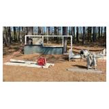 aluminum pump, steel stands, platform, motor, &