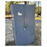 metal 2) door cabinet 37x24x71" H & contents