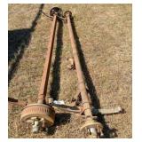 2) trailer axles w springs, 4 hubs on 5.5" pat, &