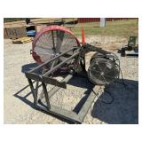 2) scrap fans & heavy metal cart on wheels