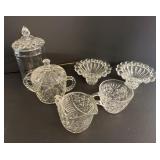 Six Assorted Vintage Glassware Pieces