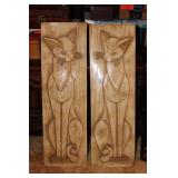 Vtg. MCM Siamese Cat Wall Plaques