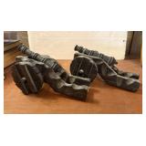 Two Vintage Wooden and Cast Iron Cannons - 9"