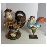 Two Country-Styled Roosters