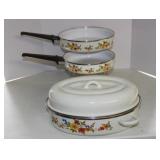 Vtg JMP "Sweet Flowers" Cookware Set