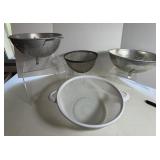 Four Strainers and Colandars