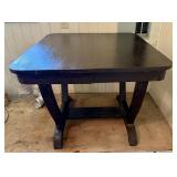 Vintage All-Wood Black Square Breakfast Table