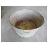 Old Galvanized Metal Tub w/Handles 20x11" - Hole