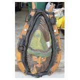 Antique Horse Collar with Handcarved Head Inside