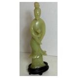 Vintage Jade-Like Asian Female Figure - 8"